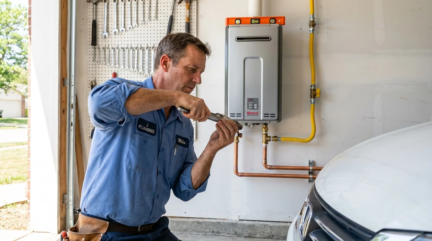 Tankless water heater installation by a Johns Plumbing LLC plumber in Umatilla